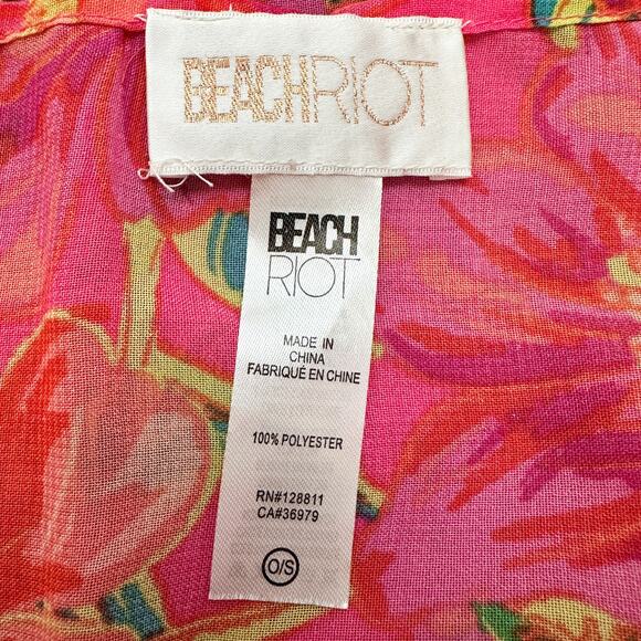 Beach Riot Melanie Sarong Miami Peony Colorful Tropical Floral Sarong Size OS - Picture 6 of 6